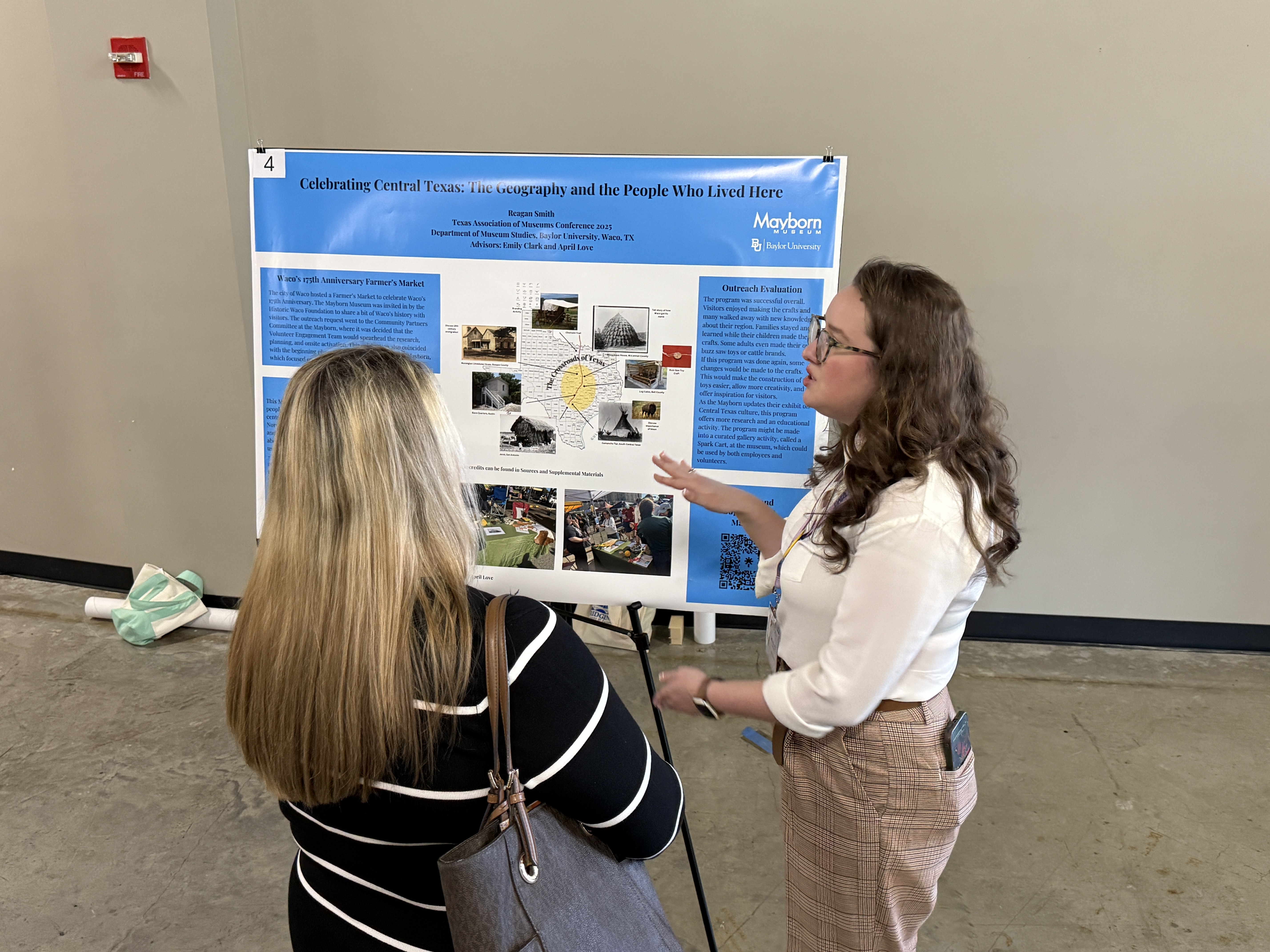 Museum Studies student presents an academic poster at the Texas Association of Museums Conference.